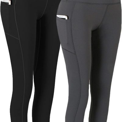 2 Pack High Waist Yoga Pants, Pocket Yoga Pants Tummy Control Workout Running 4